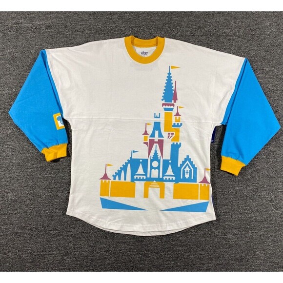 Spirit Jersey Disney World Castle Small Blue Yellow Adult Mens Womens Small - Picture 2 of 16